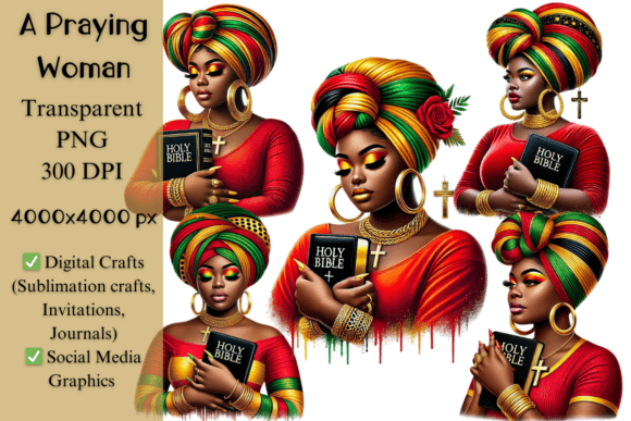A Praying Woman: Faith-Driven Design Assets
