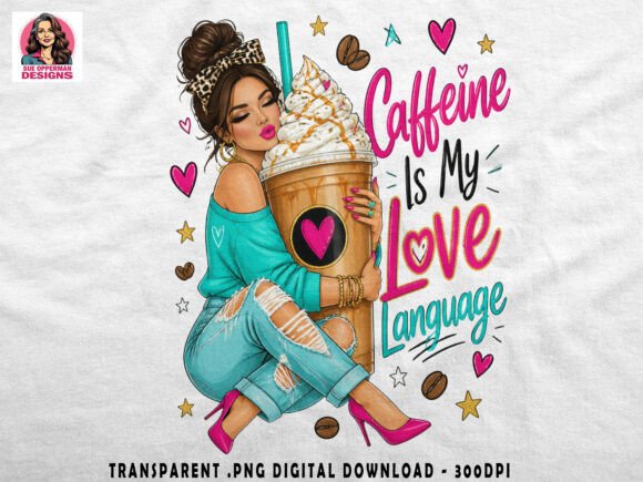 Coffee Is My Love Language Glam PNG