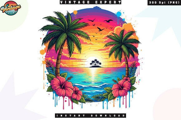Embrace the Vibe of Tropical Sunset Beach Palm Tree Summer