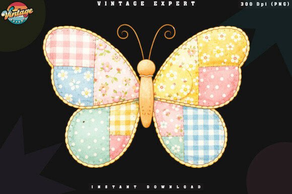 Evaluating the Cute Butterfly Patchwork Floral PNG for Creative Projects