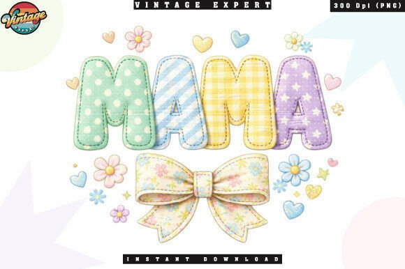 Evaluating the Cute Mama Patchwork Pastel Floral PNG for Creative Projects