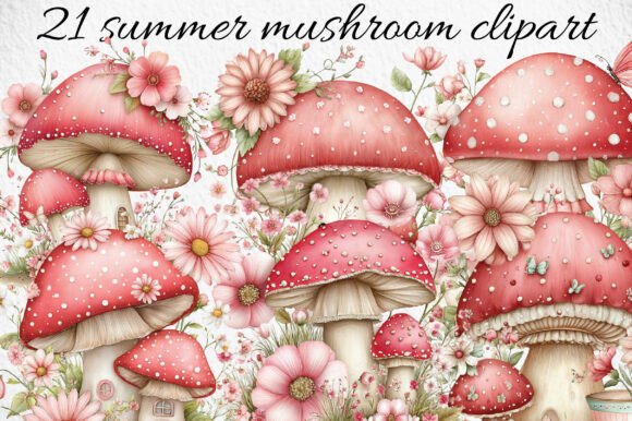Evaluating Whimsical Summer Mushroom Clipart for Creative Projects