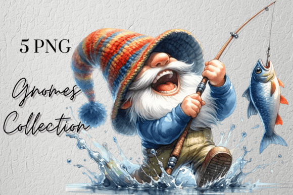 Fishing Gnomes: Whimsical Fisherman Art