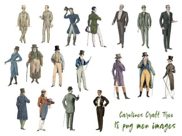 Fussy Cut Men Set 1: A Versatile Digital Resource for Vintage-Inspired Crafting