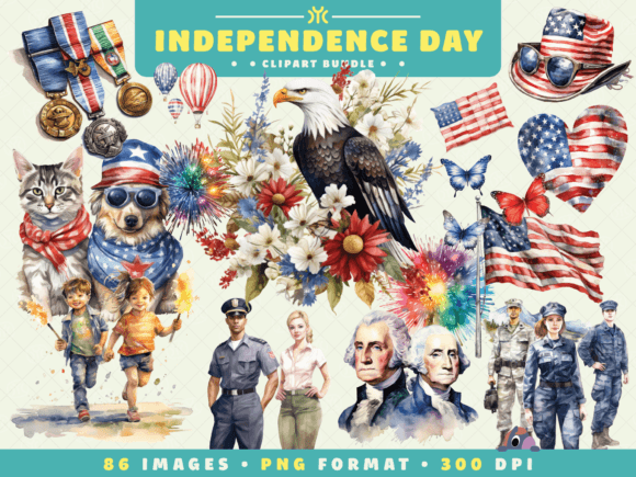 Integrating Watercolor US Independence Day Clipart into Your Creative Workflow