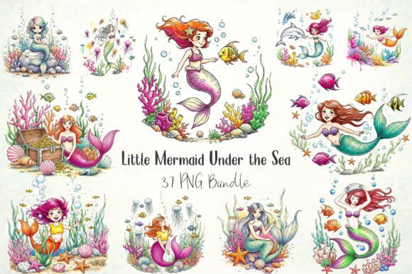Little Mermaid Under the Sea Clipart: Elevating Your DIY Projects with High-Quality Digital Assets