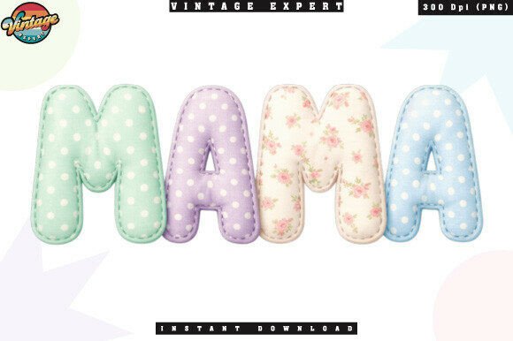Mama Patchwork Polka Dot Pastel PNG
