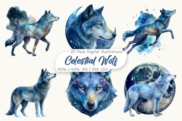 Mastering the Watercolor Celestial Wolf Clipart Bundle for Professional Design Results
