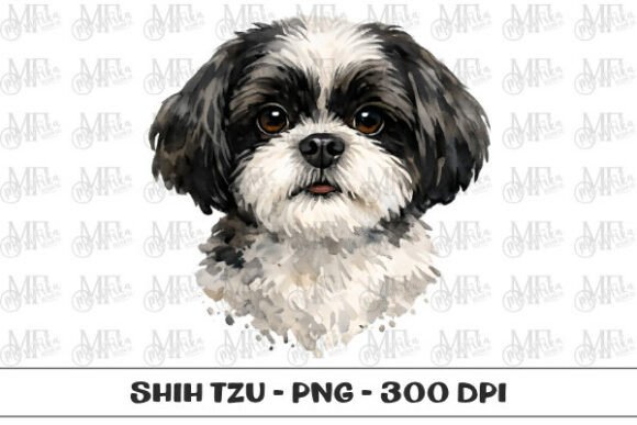 Shih Tzu Watercolor Portrait PNG: Elevating Your Creative Projects with High-Quality Digital Art