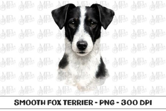Smooth Fox Terrier Watercolor Portrait: A Versatile Digital Asset for Creative Projects