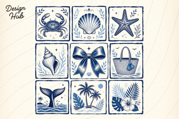 Strategic Branding with the Coastal Blue Tile PNG Bundle
