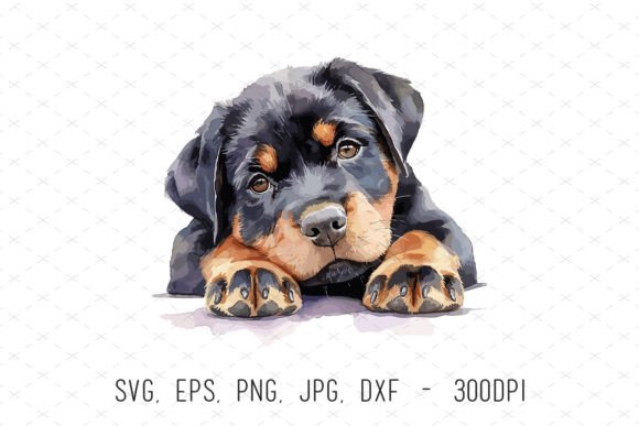 Strategic Visual Branding with Peeking Rottweiler Dog Puppy Clipart Svg