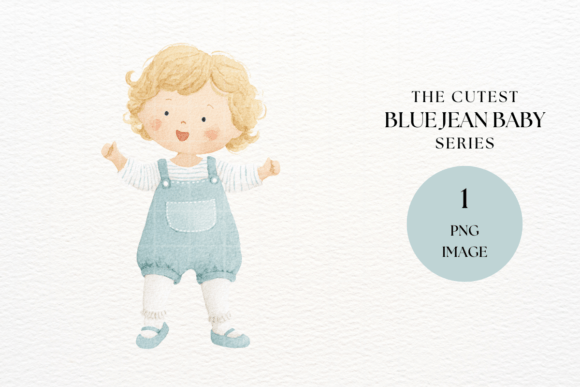Strategic Visuals: Leveraging Cute Baby Girl Blue Overalls Clipart for Impactful Design