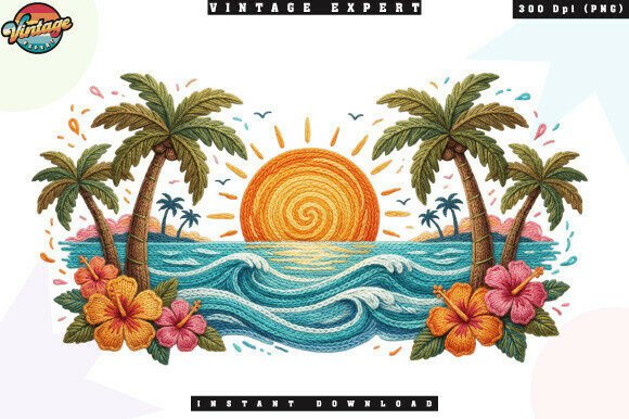 Tropical Sunset Ocean Palm Tree PNG