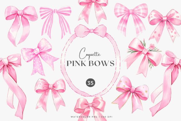 Watercolor Clipart - Pink Bow - Bow Clip: Elevating Digital and Print Designs
